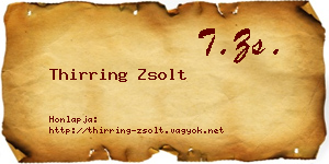 Thirring Zsolt névjegykártya