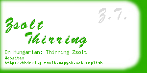 zsolt thirring business card